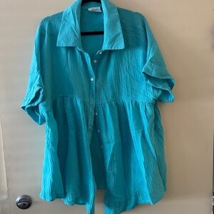 ANDREE BY UNIT Turquoise Blouse